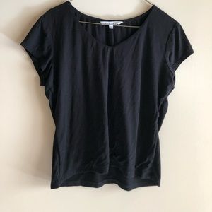 CAbi Cropped Black Tee